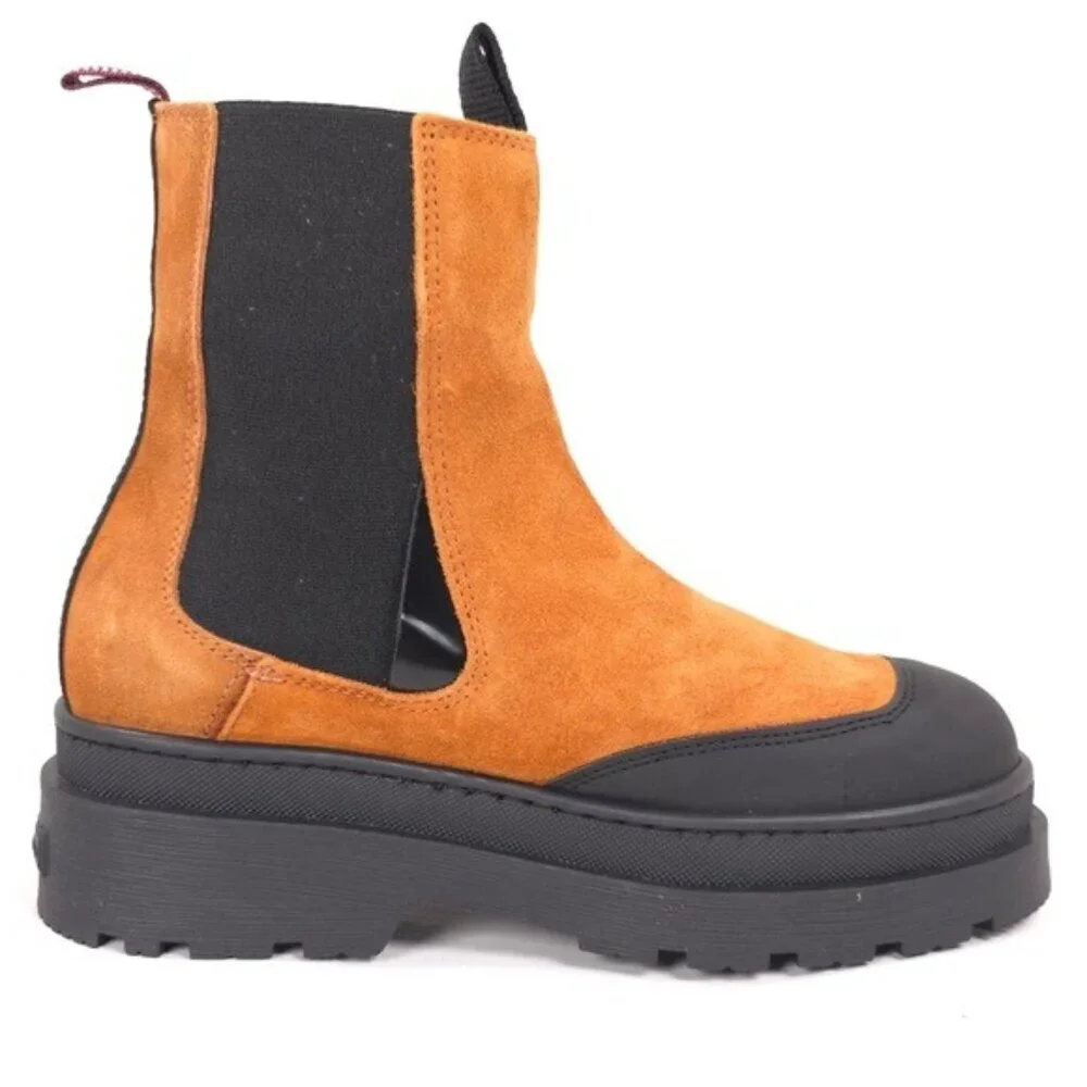 NWB SCOTCH & SODA Aubri Chelsea Boot Leather Suede Cognac Size 39 Women 25751275